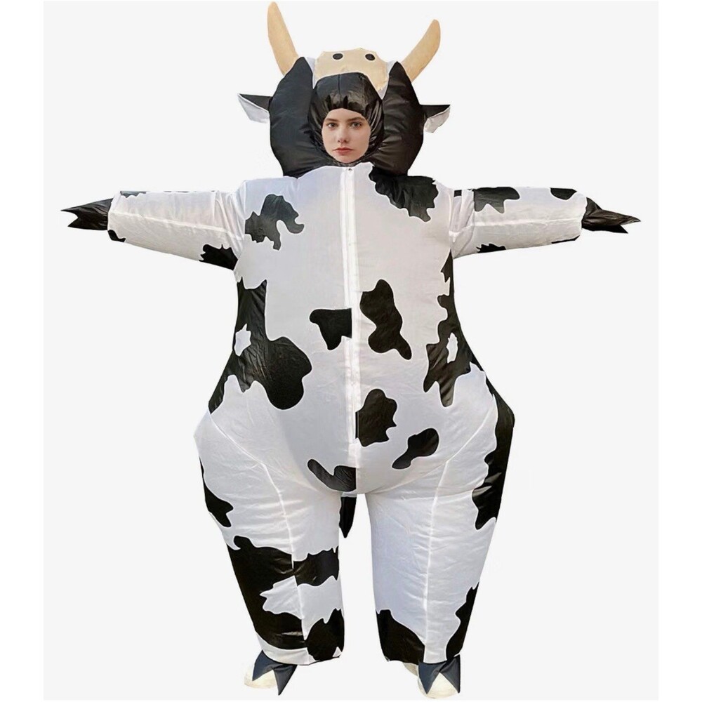 Inflatable Cow Blow up Costume for Cosplay Party Festival Halloween Adult